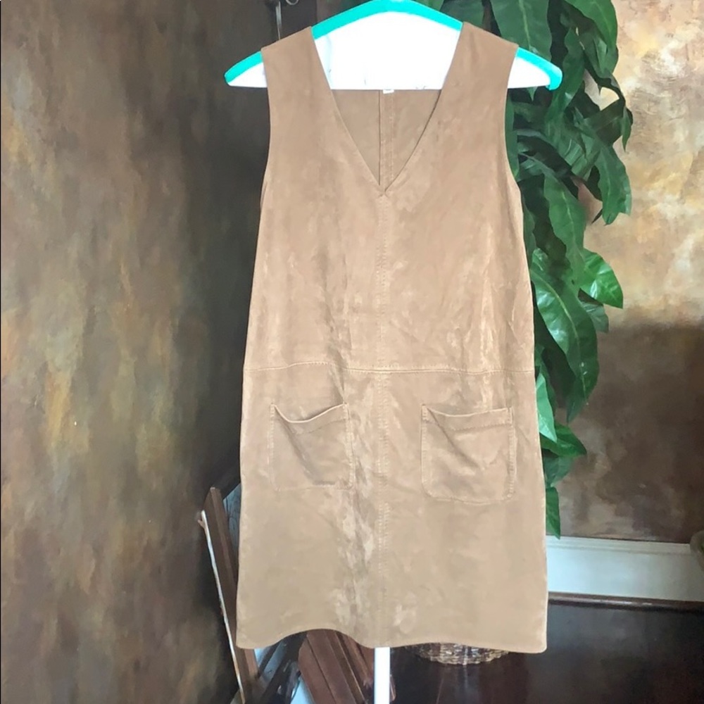 Max Studio Suede Brown Dress with Pockets